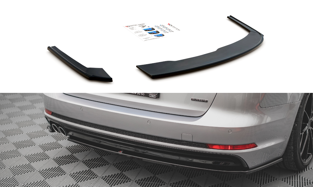 Heck Ansatz Flaps Diffusor V.2 passend für Audi A4 S-Line B9 schwarz Hochglanz – Ansicht 2
