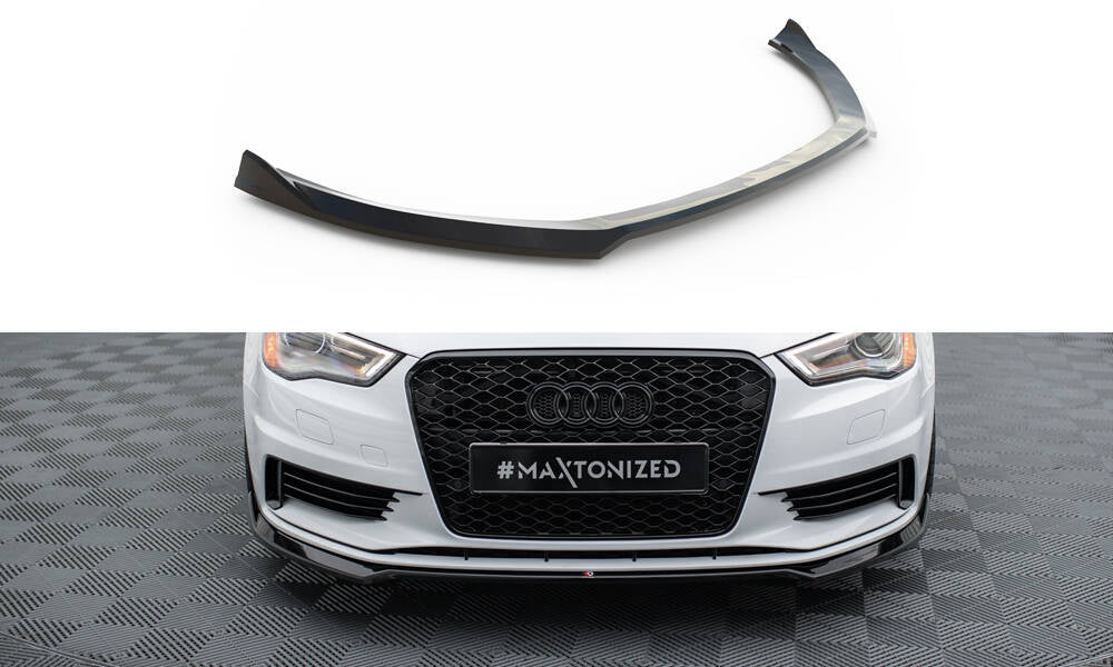 Street+ Spoilerlippe Front Ansatz V.2 passend für Audi A3 Limousine 8V schwarz Hochglanz – Ansicht 2