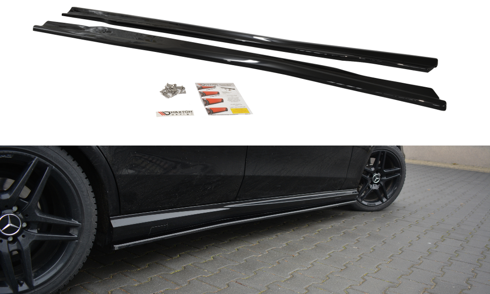 Street+ Seitenschweller Leisten passend für Mercedes-Benz E63 AMG W212  schwarz Hochglanz – Ansicht 2