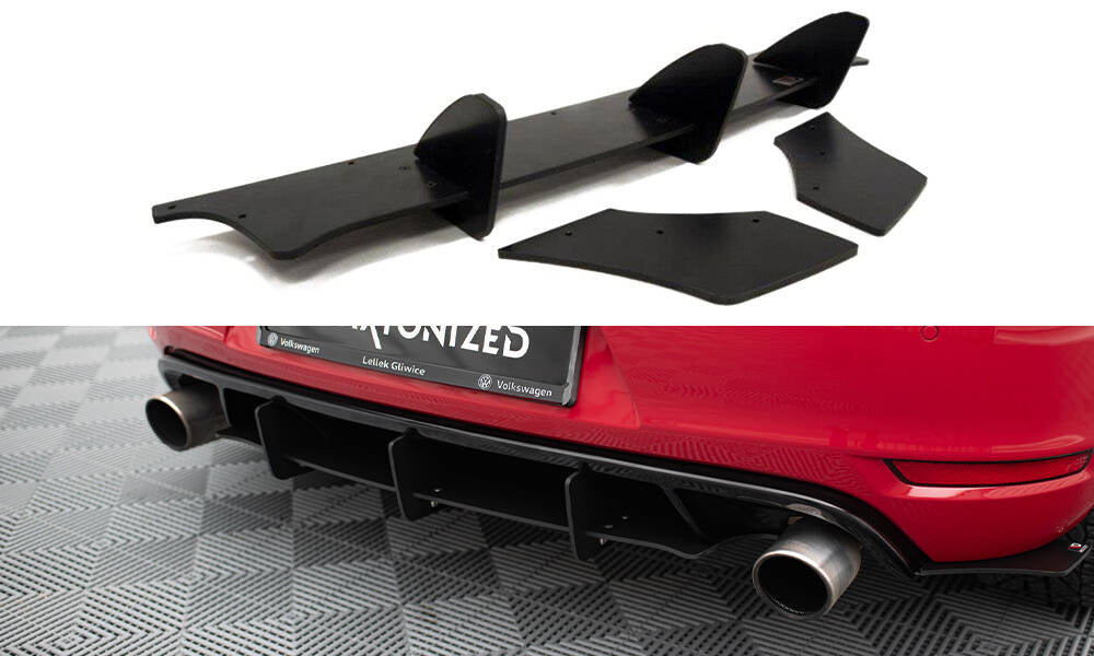 VW GOLF 6 GTI / 35TH Diffusor Heck Ansatz passend für Heckschürze passend für & Heck Ansatz Flaps Diffusor passend für – Ansicht 2