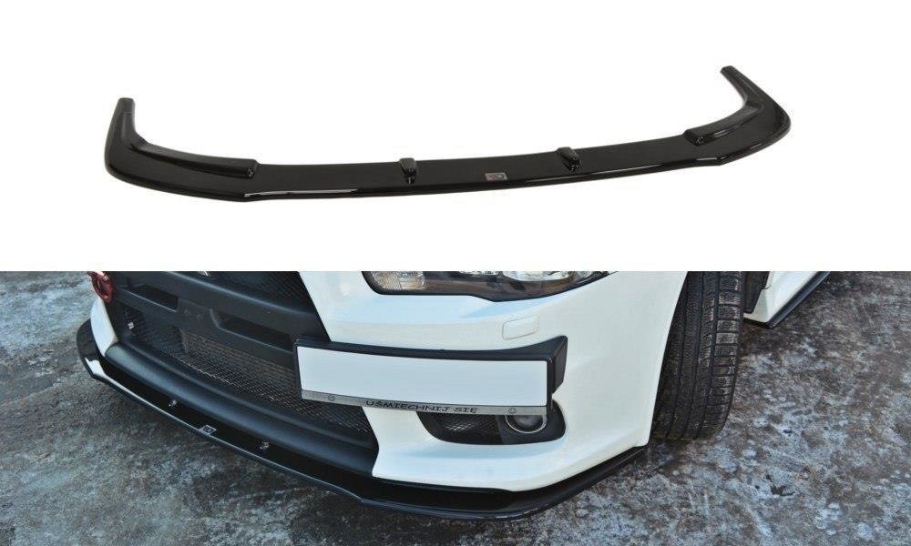 Street+ Spoilerlippe Front Ansatz V.1 passend für Mitsubishi Lancer Evo X schwarz Hochglanz – Ansicht 2