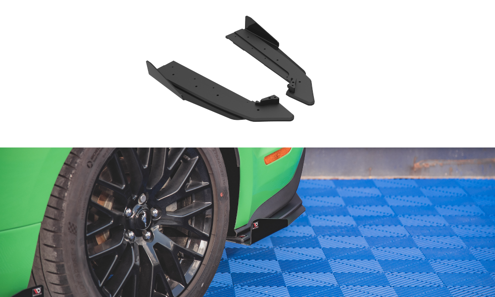 Street Pro Heck Ansatz Flaps Diffusor V.1 + Flaps passend für Ford Mustang GT Mk6 Facelift schwarz Hochglanz – Ansicht 2