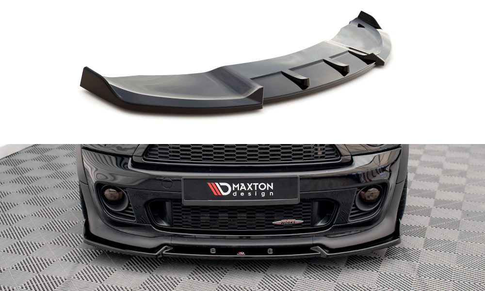 Street+ Spoilerlippe Front Ansatz V.3 passend für Mini Cooper John Cooper Works R56 schwarz Hochglanz – Ansicht 2