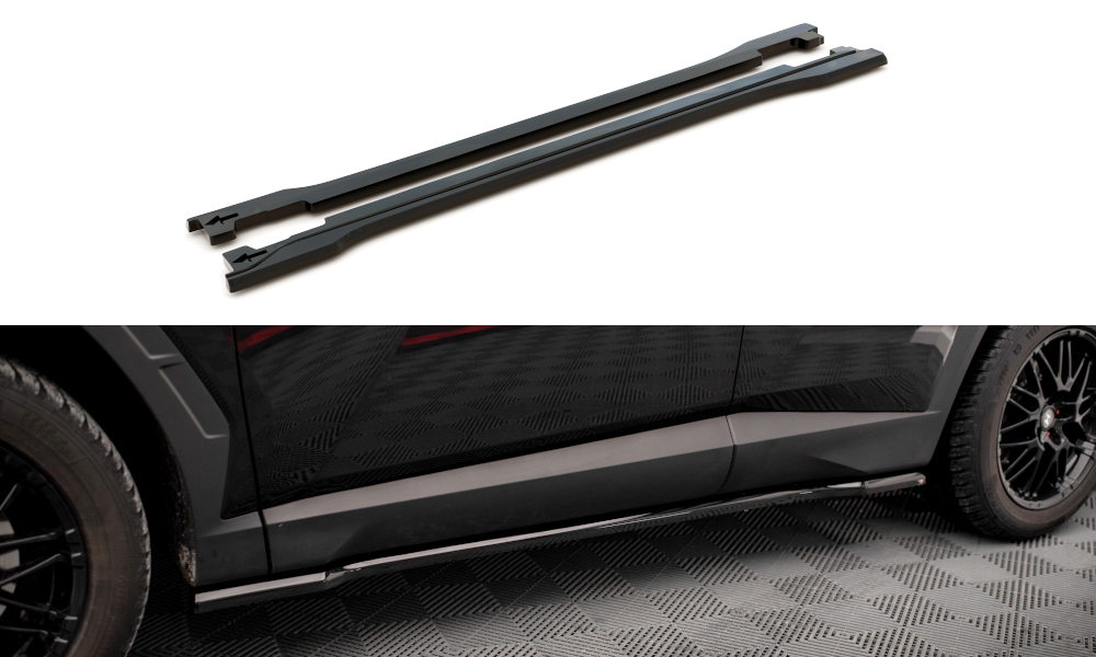 Street+ Seitenschweller Leisten passend für Hyundai Tucson Mk4 schwarz Hochglanz – Ansicht 2