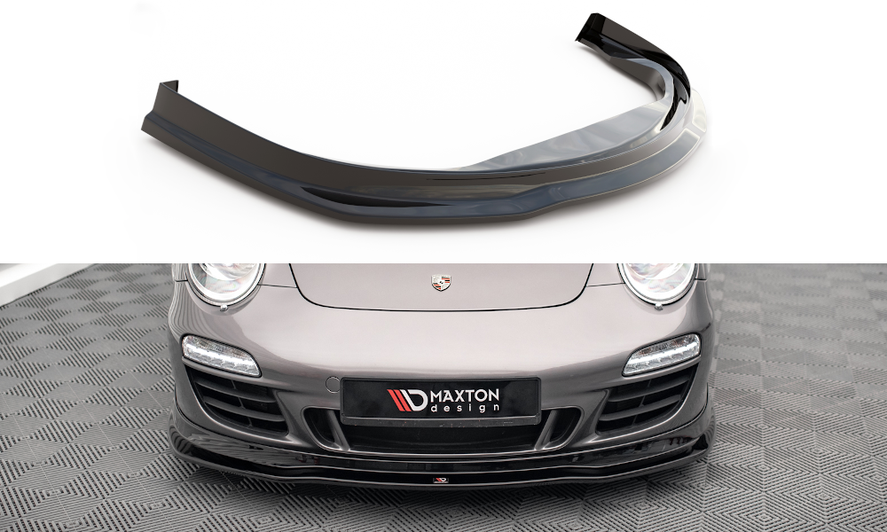 Street+ Spoilerlippe Front Ansatz V.1 passend für Porsche 911 Carrera GTS 997 Facelift schwarz Hochglanz – Ansicht 2