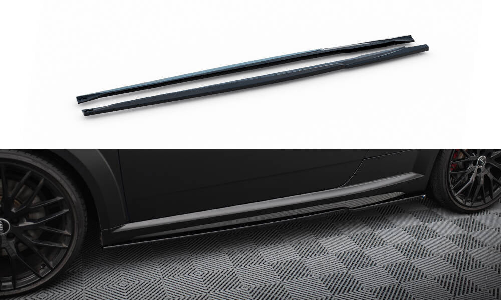 Street+ Seitenschweller Leisten passend für Audi TT S / TT S-Line 8S Facelift schwarz Hochglanz – Ansicht 2