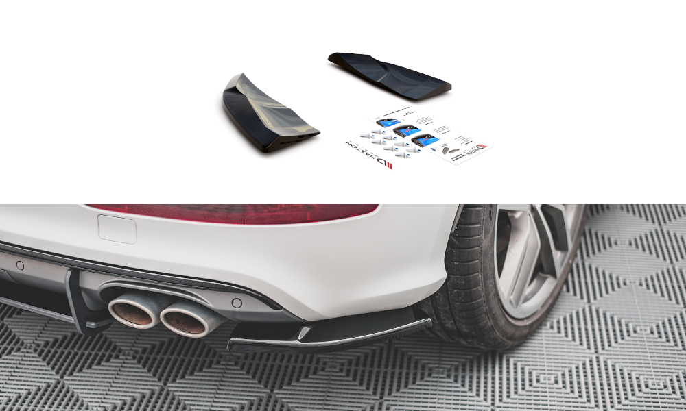 Heck Ansatz Flaps Diffusor passend für Audi SQ5 Mk1 (8R) schwarz Hochglanz – Ansicht 2