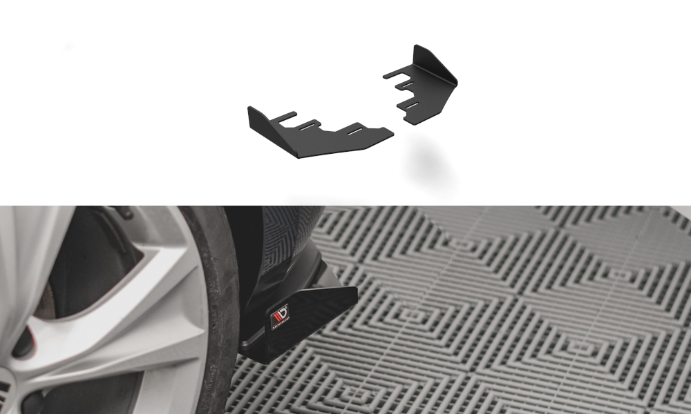 Hintere Seiten Flaps passend für Seat Leon FR Hatchback Mk4 schwarz Hochglanz – Ansicht 2