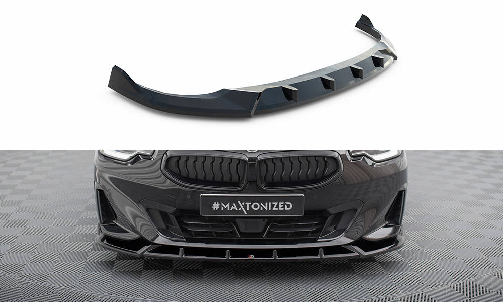 Street+ Spoilerlippe Front Ansatz V.2 passend für BMW 2 Coupe G42 schwarz Hochglanz – Ansicht 2