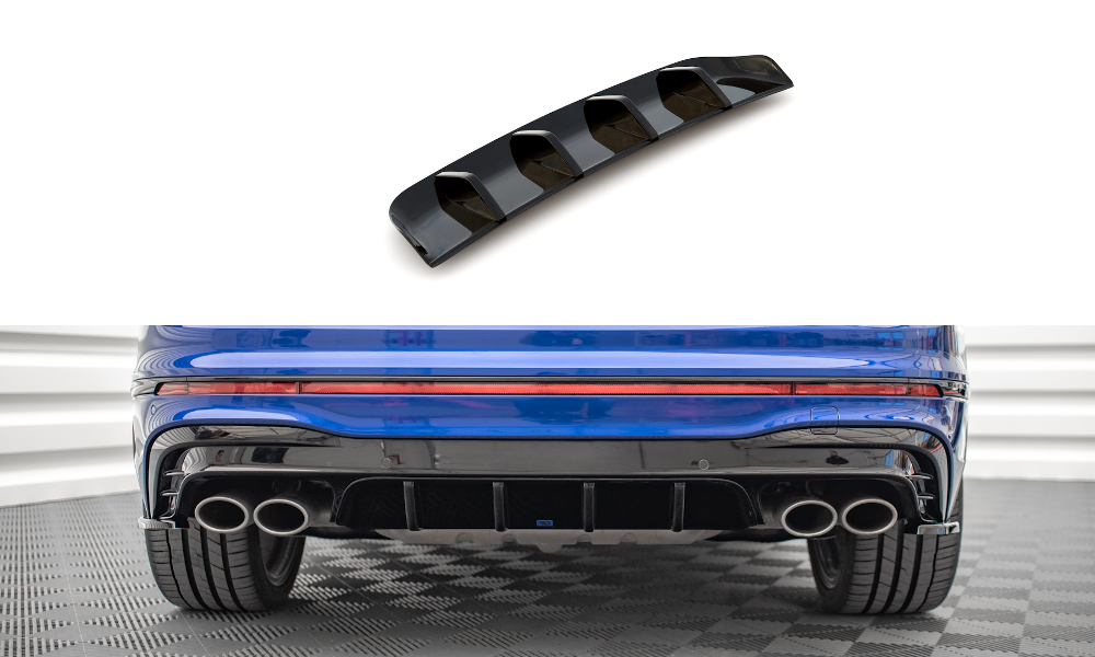 Diffusor Heck Ansatz passend für VW Tiguan R Mk2 Facelift schwarz Hochglanz – Ansicht 2