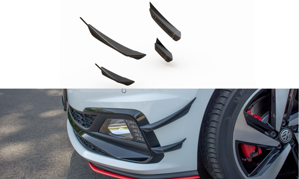 Stoßstangen Flaps Wings vorne Canards passend für VW Polo GTI Mk6 – Ansicht 2