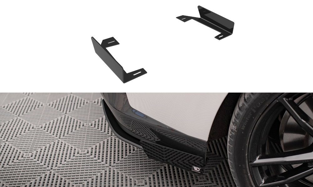 Hintere Seiten Flaps passend für BMW 2 Coupe M-Paket G42 schwarz Hochglanz – Ansicht 2
