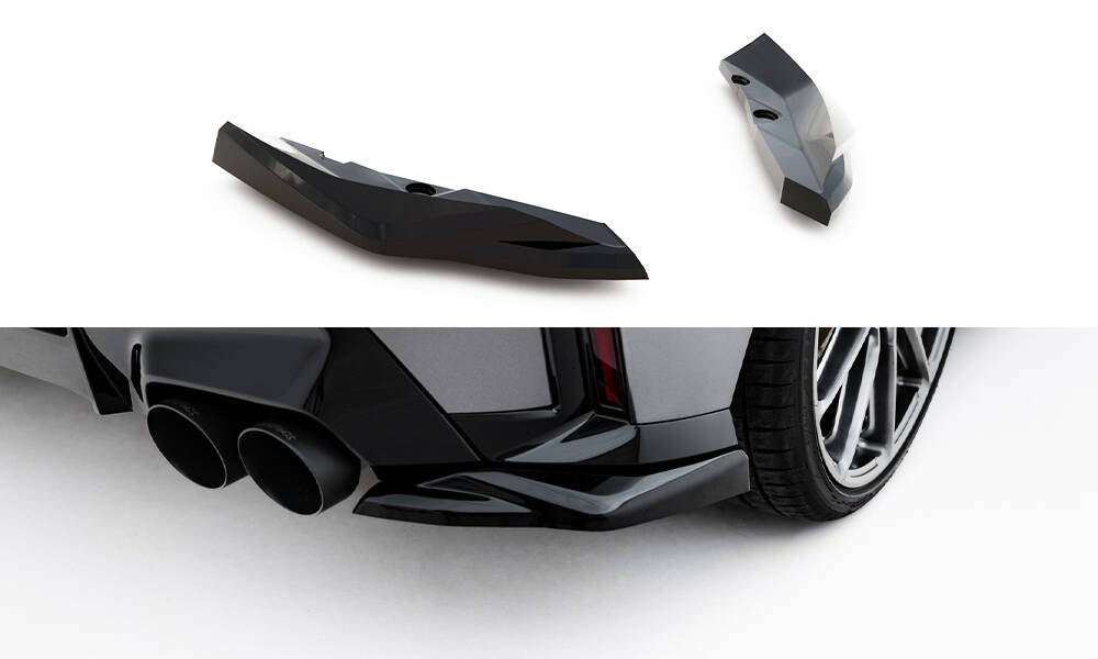 Heck Ansatz Flaps Diffusor V.5 passend für BMW M135i F70 schwarz Hochglanz – Ansicht 2