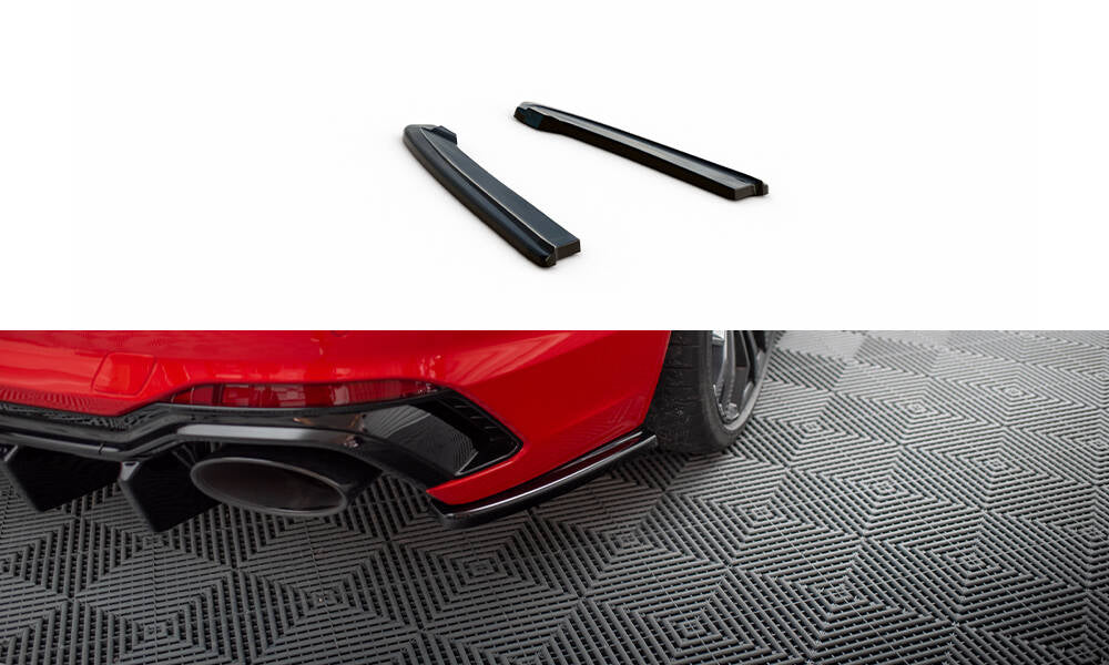 Heck Ansatz Flaps Diffusor passend für Audi RS4 B9 / B9 Facelift  schwarz Hochglanz – Ansicht 2