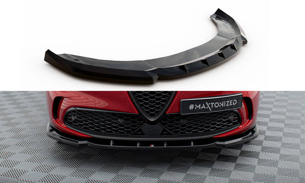 Street+ Spoilerlippe Front Ansatz V.2 passend für Alfa Romeo Tonale Mk1 schwarz Hochglanz – Ansicht 2