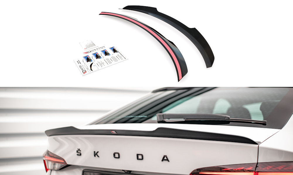 Heckspoiler Lippe Skoda Octavia Liftback Mk4 schwarz Hochglanz – Ansicht 2