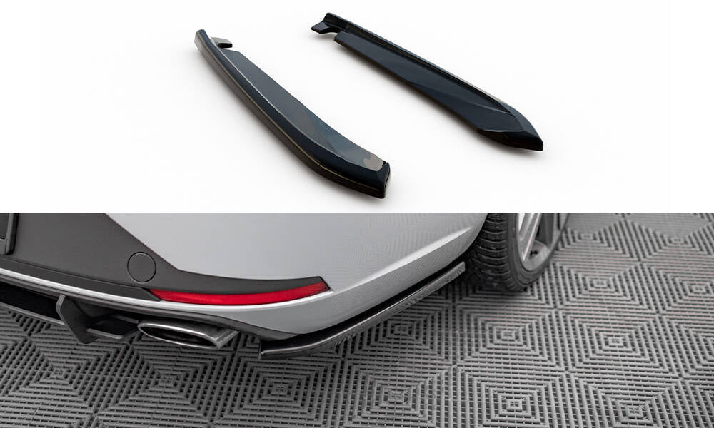 Heck Ansatz Flaps Diffusor V.1 passend für Seat Leon Cupra Sportstourer Mk3 schwarz Hochglanz – Ansicht 2