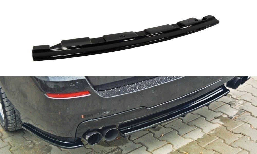 Heckansatz BMW 5er M-Paket Limousine/Touring F10/F11 (mit zwei Doppel Endstücken) schwarz Hochglanz – Ansicht 2