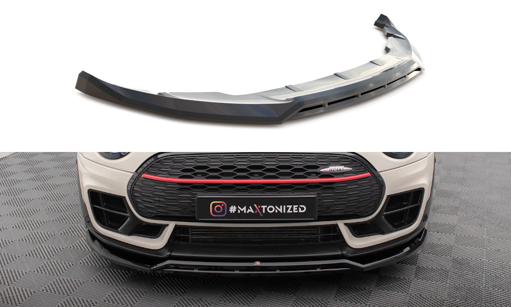 Street+ Spoilerlippe Front Ansatz V.2 passend für Mini Cooper Clubman John Cooper Works F54 Facelift schwarz Hochglanz – Ansicht 2