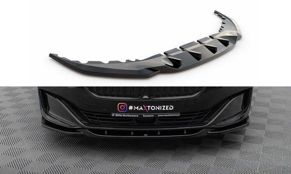 Street+ Spoilerlippe Front Ansatz V.2 passend für BMW 7 G11 / G12 Facelift schwarz Hochglanz – Ansicht 2