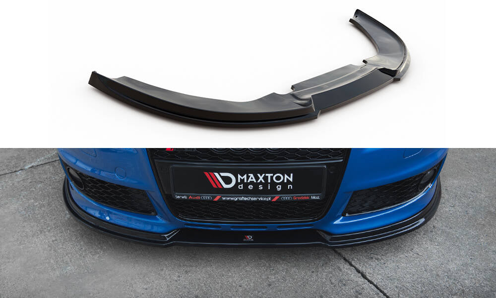 Street+ Spoilerlippe Front Ansatz V.1 passend für Audi RS4 B7 schwarz Hochglanz – Ansicht 2