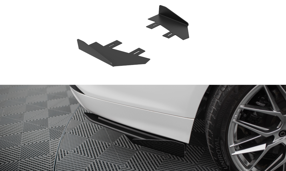 Hintere Seiten Flaps passend für Ford Mondeo Sport Mk5 Facelift / Fusion Sport Mk2 Facelift schwarz Hochglanz – Ansicht 2