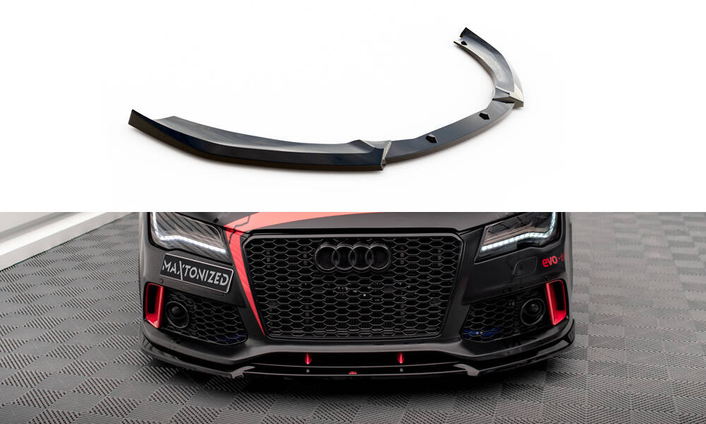 Street+ Spoilerlippe Front Ansatz passend für Audi A7 RS7 Look C7 schwarz Hochglanz – Ansicht 2