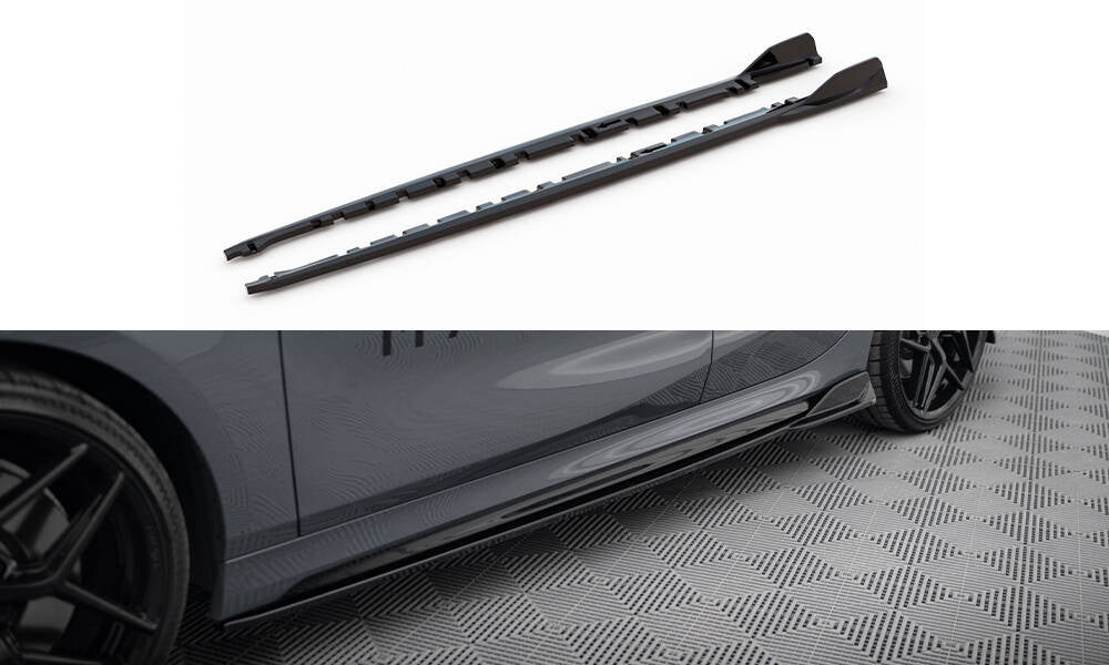 Street+ Seitenschweller Leisten passend für V.3 passend für BMW 1er M-Paket/ M135i / 128ti F40  schwarz Hochglanz – Ansicht 2