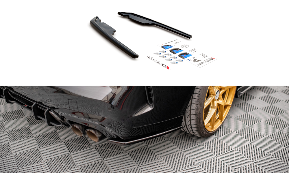 Heck Ansatz Flaps Diffusor passend für BMW M235i Gran Coupe F44 schwarz Hochglanz – Ansicht 2