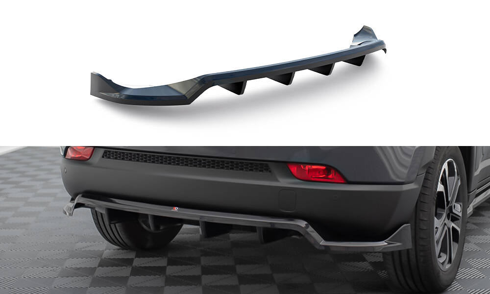 Street+ Mittlerer Diffusor RACE passend für Jeep Compass Limited Mk2 Facelift schwarz Hochglanz – Ansicht 2