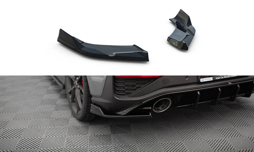 Heck Ansatz Flaps Diffusor V.6 passend für Hyundai I30 N Hatchback Mk3 Facelift schwarz Hochglanz – Ansicht 2