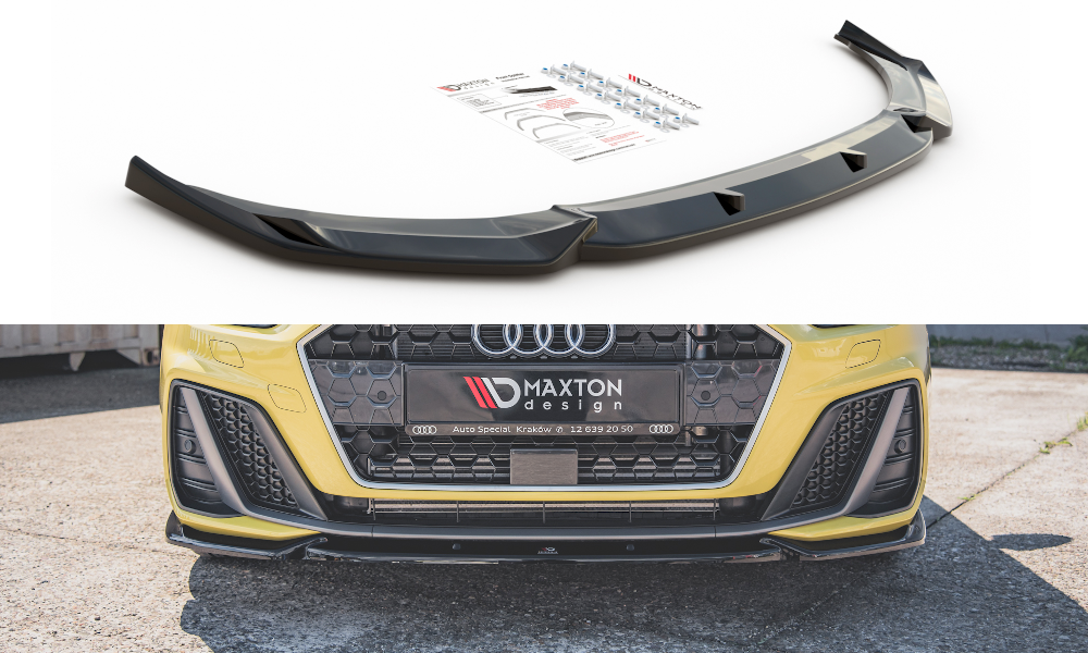 Street+ Spoilerlippe Front Ansatz V.3 passend für Audi A1 S-Line GB schwarz Hochglanz – Ansicht 2