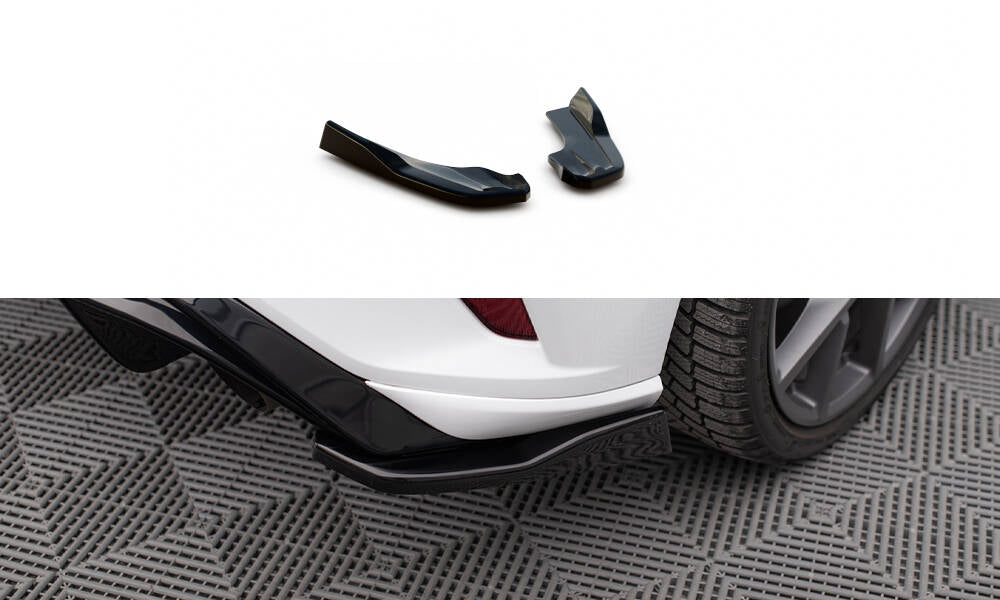 Heck Ansatz Flaps Diffusor V.3 passend für (Für heckansatz V.3) Ford Focus Hatchback ST Mk4  schwarz Hochglanz – Ansicht 2