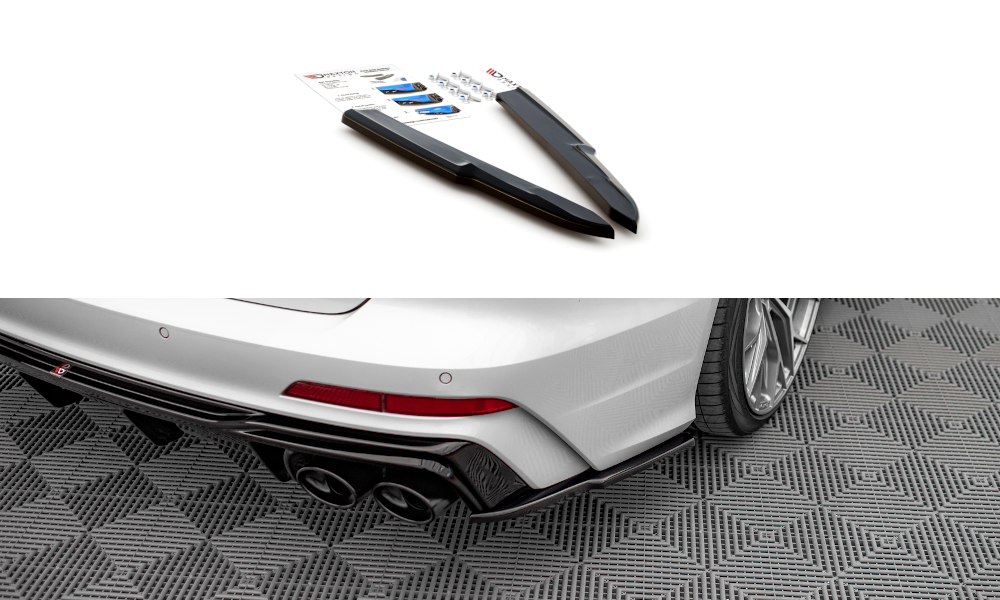 Heck Ansatz Flaps Diffusor passend für Audi A6 S-Line / S6 C8 / C8 Facelift schwarz Hochglanz – Ansicht 2