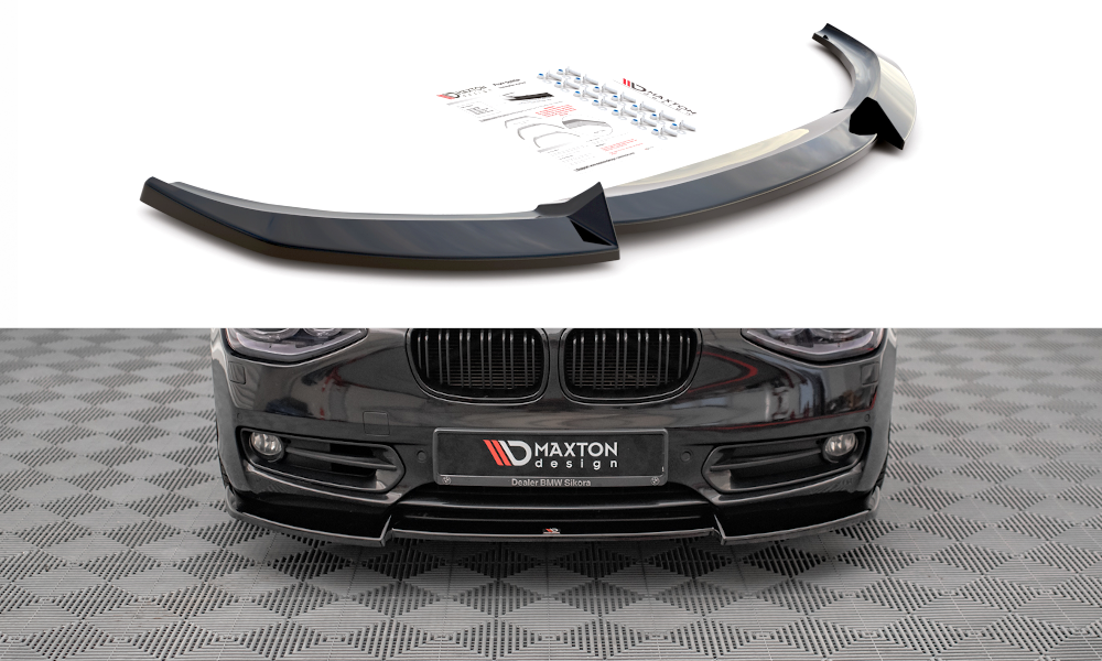 Street+ Spoilerlippe Front Ansatz V.2 passend für BMW 1er F20 schwarz Hochglanz – Ansicht 2