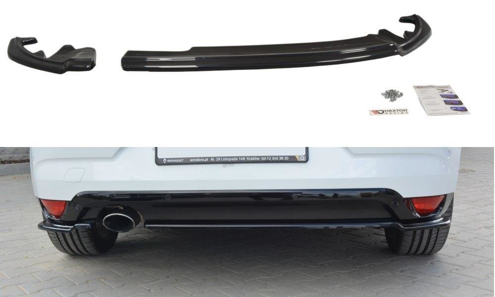 Heck Ansatz Flaps Diffusor passend für Renault Megane Mk4 Hatchback schwarz Hochglanz – Ansicht 2