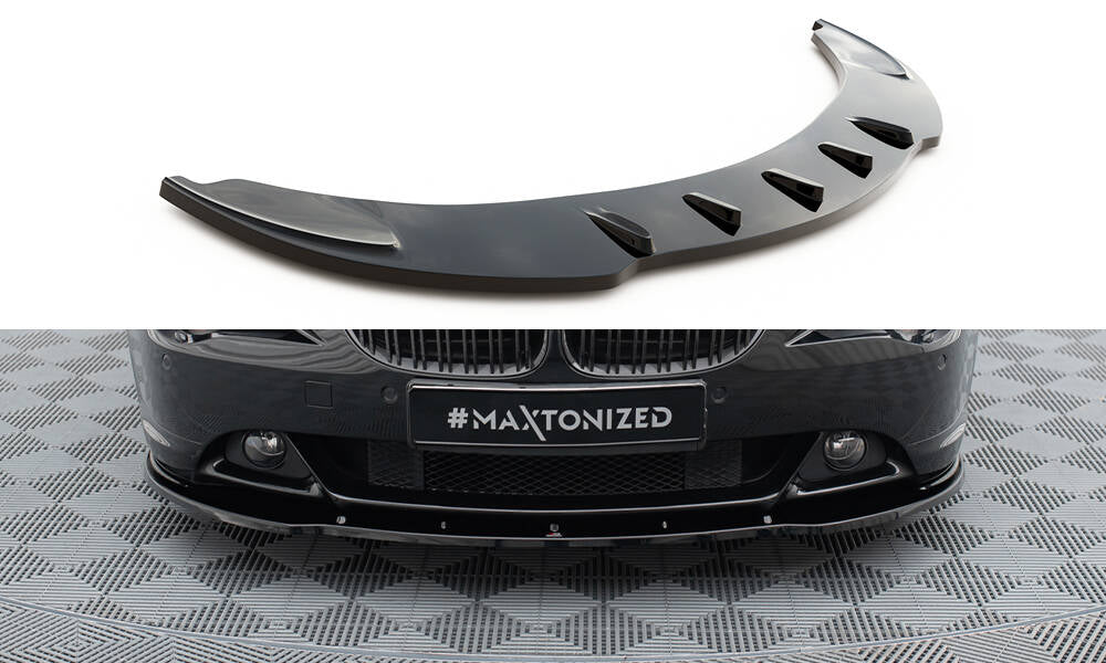 Street+ Spoilerlippe Front Ansatz V.1 passend für BMW 6er Coupe E63 / Cabrio E64  schwarz Hochglanz – Ansicht 2