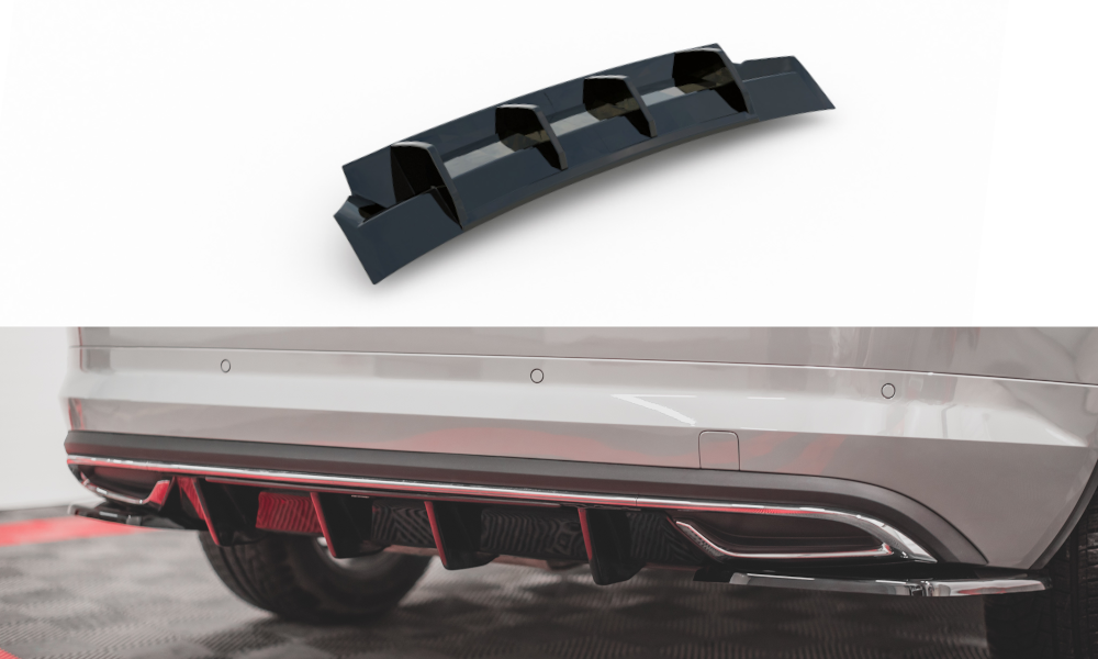 Diffusor Heck Ansatz passend für Skoda Kodiaq Sportline Mk1 / Mk1 Facelift schwarz Hochglanz – Ansicht 2