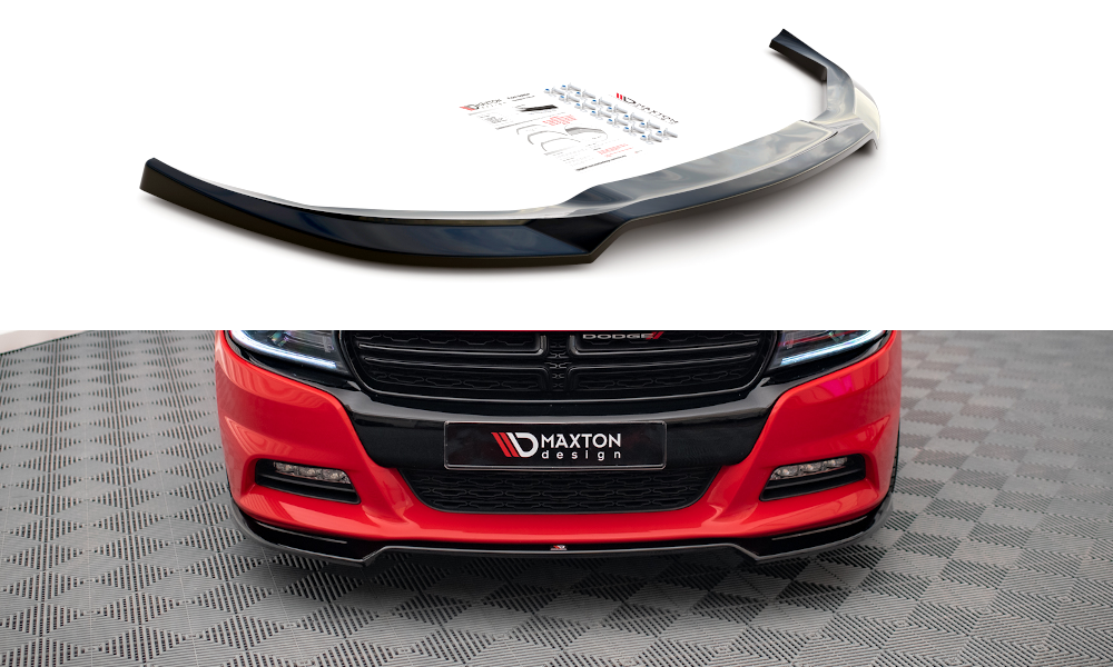 Street+ Spoilerlippe Front Ansatz V.2 passend für Dodge Charger RT Mk7 Facelift schwarz Hochglanz – Ansicht 2