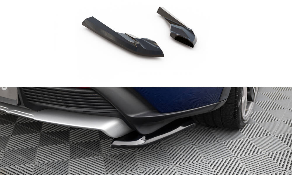 Heck Ansatz Flaps Diffusor passend für Porsche Taycan Cross Turismo 4S schwarz Hochglanz – Ansicht 2