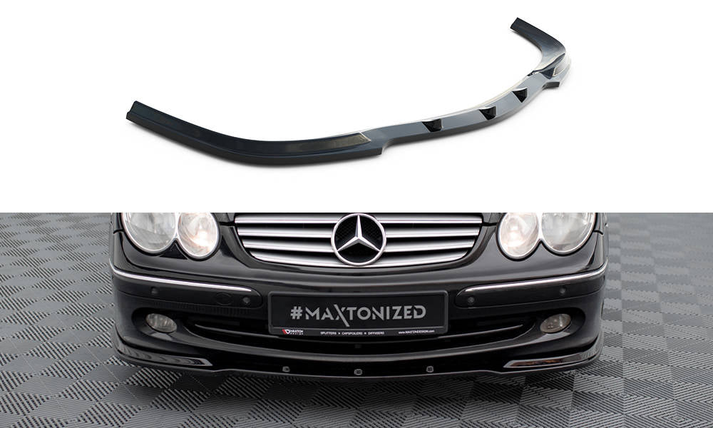 Street+ Spoilerlippe Front Ansatz V.1 passend für MERCEDES CLK W 209 FÜR STANDARD STOßSTANGE schwarz Hochglanz – Ansicht 2