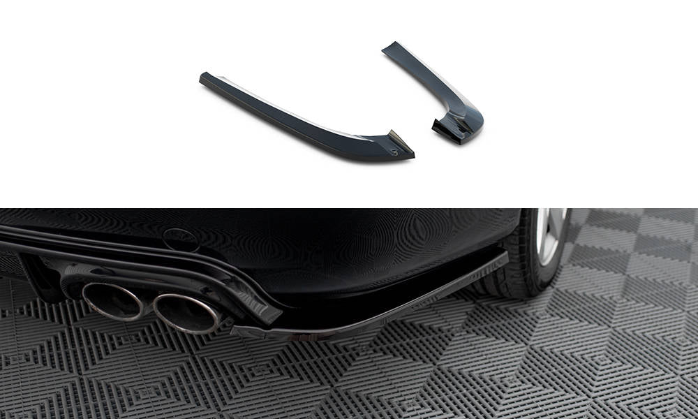 Heck Ansatz Flaps Diffusor V.2 passend für Mercedes-Benz CLK W209 schwarz Hochglanz – Ansicht 2