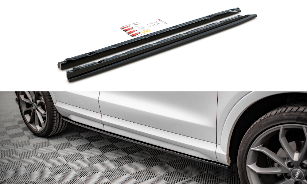 Street+ Seitenschweller Leisten passend für Audi Q3 Sport 8U Facelift schwarz Hochglanz – Ansicht 2