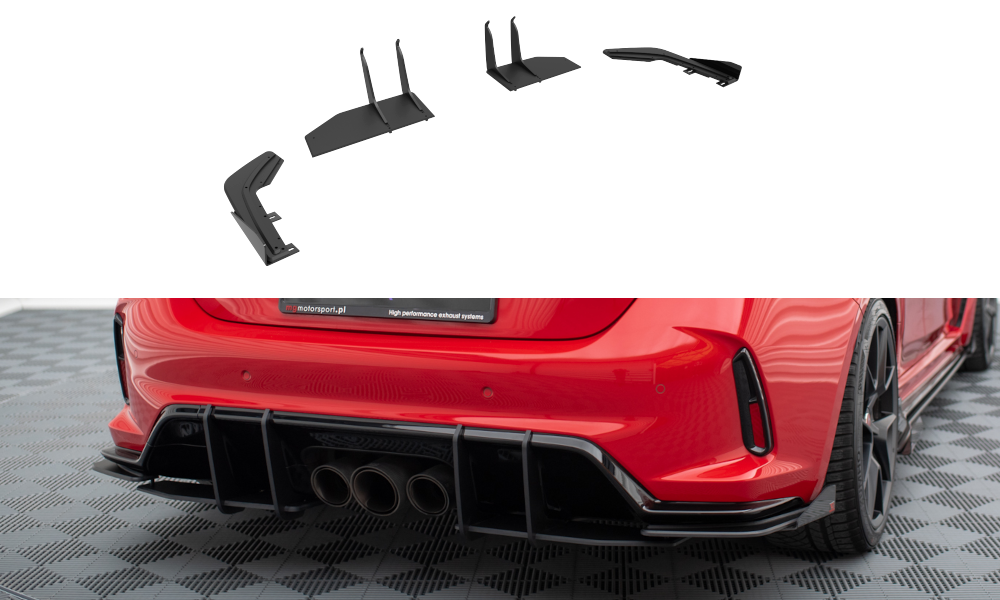 Street Pro Heck Ansatz Flaps Diffusor + Flaps passend für Honda Civic Type-R Mk 11 schwarz Hochglanz – Ansicht 2