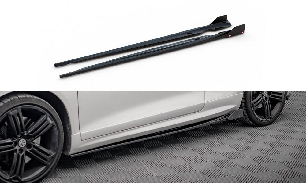 Street+ Seitenschweller Leisten V.2 passend für + Flaps passend für VW Scirocco R Mk3 / Mk3 Facelift – Ansicht 2