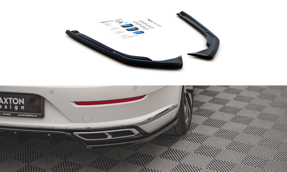 Heck Ansatz Flaps Diffusor passend für VW Arteon R-Line Limousine / Shooting Brake Mk1 Facelift schwarz Hochglanz – Ansicht 2