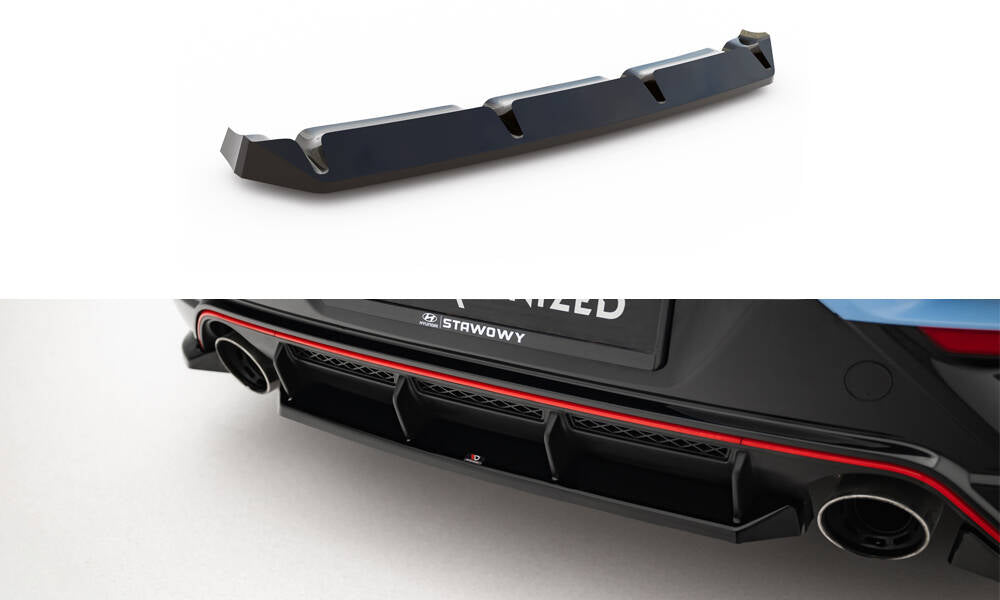 Mittlerer Diffusor Heck Ansatz passend für Hyundai Veloster N Mk2 schwarz Hochglanz – Ansicht 2