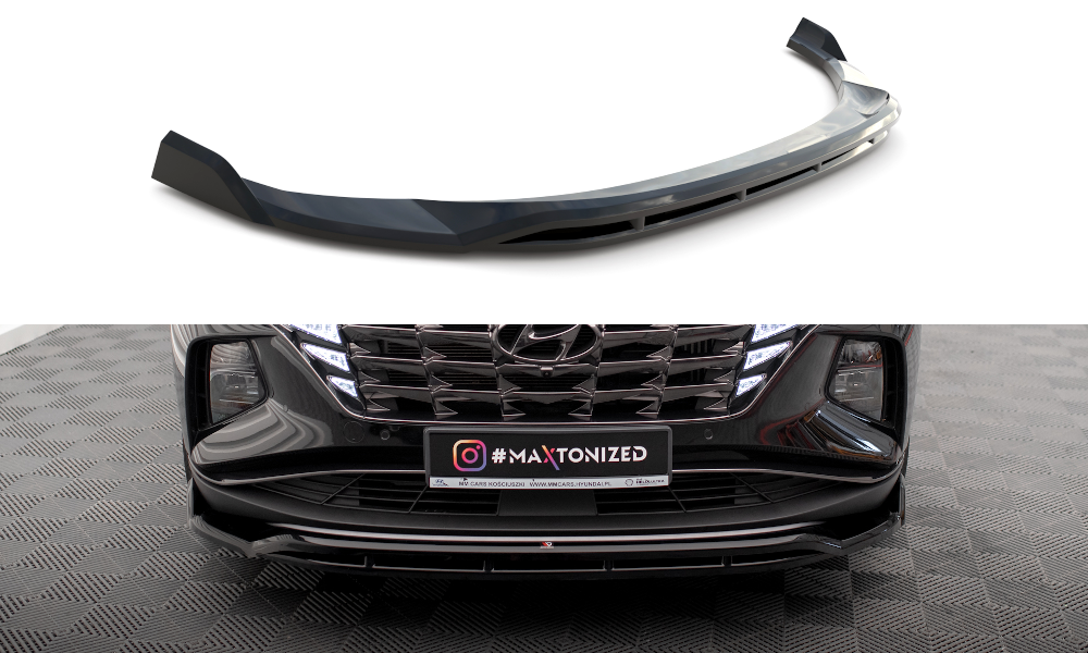 Street+ Spoilerlippe Front Ansatz V.2 passend für Hyundai Tucson Mk4 schwarz Hochglanz – Ansicht 2