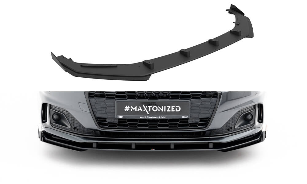 Street Pro Street+ Spoilerlippe Front Ansatz + Flaps passend für Audi A5 F5 Facelift schwarz Hochglanz – Ansicht 2