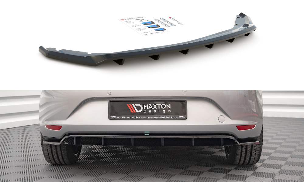 Street+ Mittlerer Diffusor RACE passend für Seat Leon Hatchback Mk3 schwarz Hochglanz – Ansicht 2